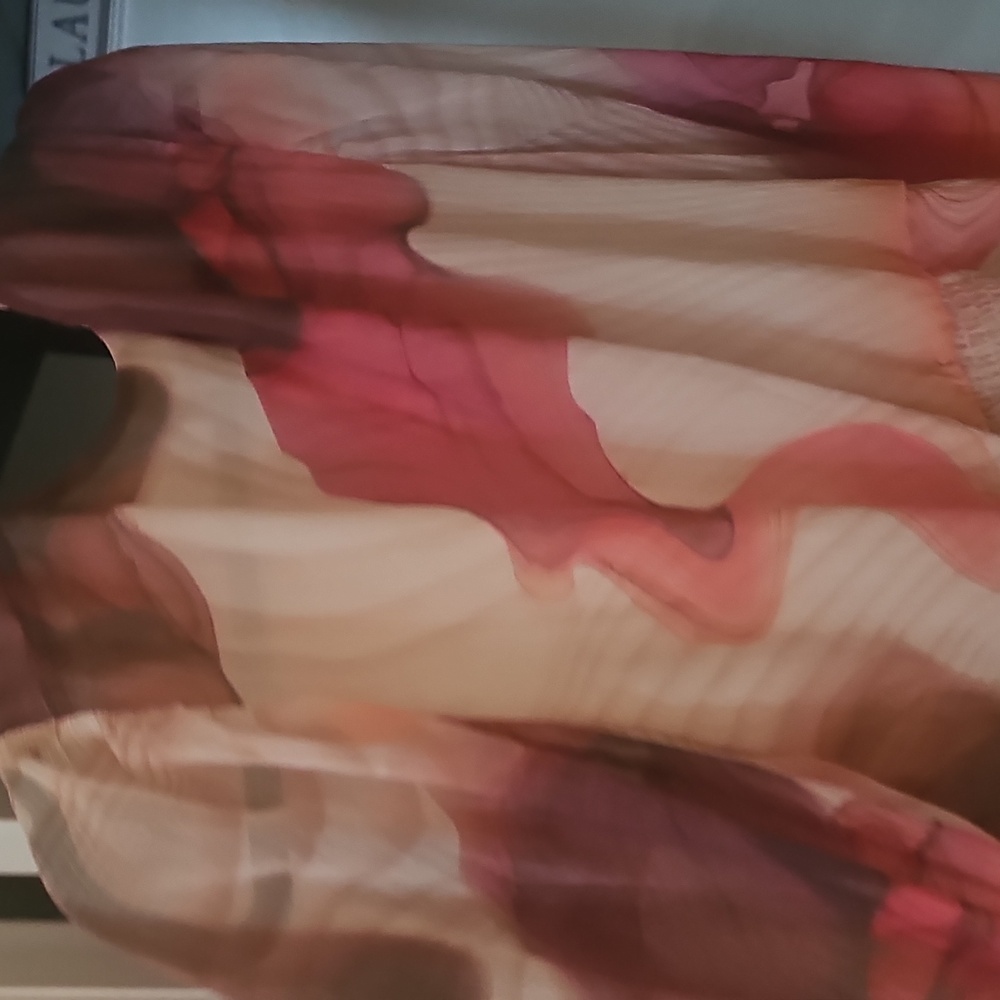 L'Academie Pink and Red Floral Wrap Blouse - Picture 4 of 4